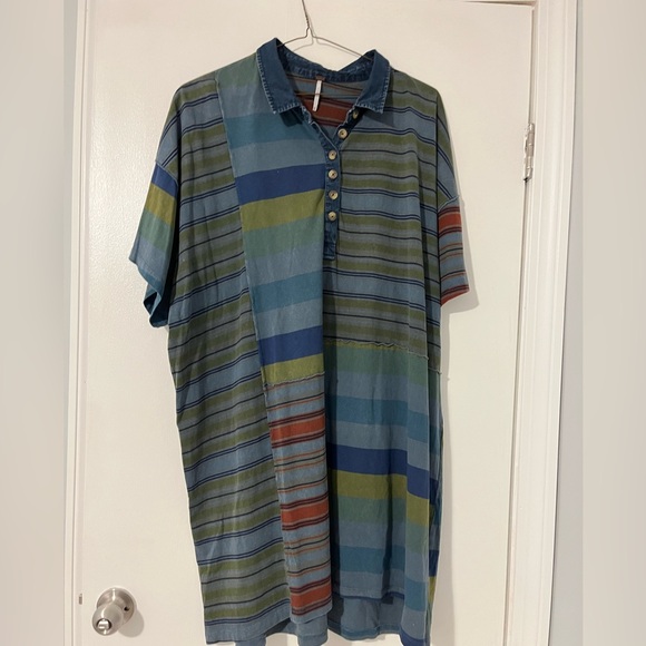 Free People Charlie Tee Striped Mini Dress XL - Picture 2 of 4